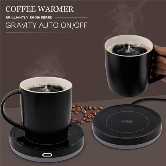 Smart Coffee Warmer, Auto On/Off Gravity-induction Mug Warmer (Black) - Picture 4 of 6